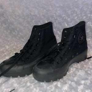 All Black Converse Lugged